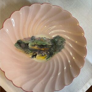 Pastel Pink Decorative Saucer  with Scenic Design, Royal Staffordshire Ceramics
